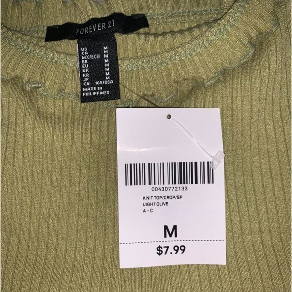 Olive Frill Crop Top - Picture 4 of 4